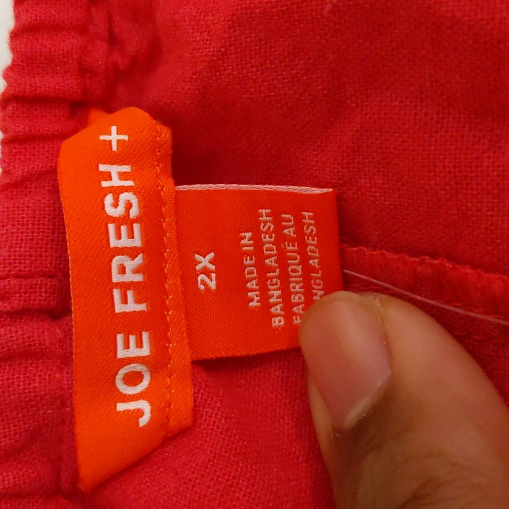 Joe Fresh| NWT Pink Ruffled Strap and Collar Summer Dress Linen Cotton Blend - Picture 10 of 15